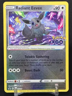 Pokemon Card Radiant Eevee SWSH230 Holo Rare Black Star Promo Pokemon Go 2022 NM - Image 5