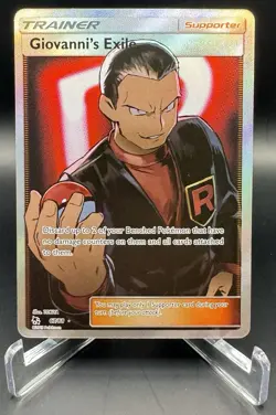 Pokemon TCG Giovanni's Exile Trainer Full Art Ultra Rare Card 67/68 Hidden Fates - Image 1