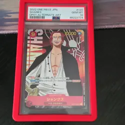 Bandai One Piece Card Game Romance Dawn Shanks OP01-120 Alt Art Foil JPN PSA 10 - Image 1