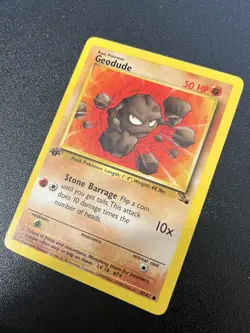 Pokemon 1st Edition Fossil Geodude 47/62 LP Vintage WOTC 1999 Pokemon Card - Image 3