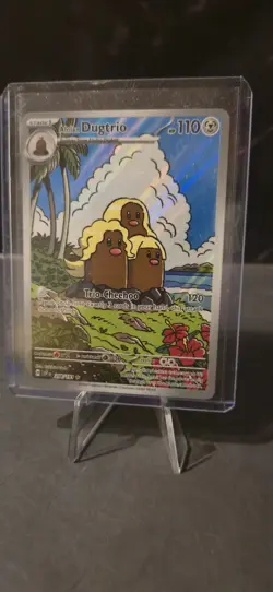 Pokemon TCG Alolan Dugtrio Holo Illustration Rare Card 208/191 Surging Sparks - Image 3