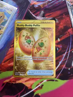 Gold Buddy-Buddy Poffin 223/167 Sv06 Twilight Masquerade Holo Card M Condition - Image 1