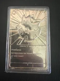 Pokemon Togepi 23K Gold-Plated Trading Card 1999 Nintendo w/ COA - Image 2