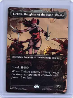 Elektra, Daughter of the Hand (Borderless) () Foil R Marvel Super Heroes 326 NM - Image 1