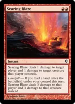 [1x] Searing Blaze - Foil Played, English Worldwake MTG Magic - Image 1