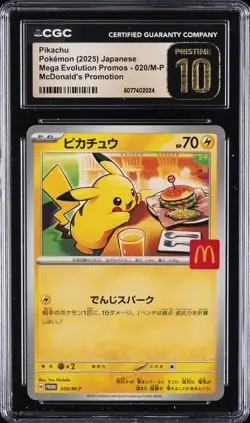 2025 POKEMON MEGA EVOLUTION MCDONALD'S PROMO PIKACHU CGC 10 PRISTINE - Image 1