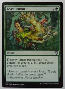 Beast Within *Uncommon* Magic MtG x1 SOC Commander Secrets of Strixhaven - Image 1