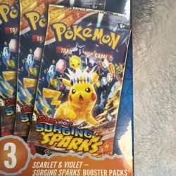 Pokemon TCG Surging Sparks Booster Bundle Sealed with 3 Pokemon Packs - Image 4