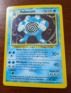 Wizards of the Coast TCG Poliwrath 13/102 Base Set Rare 1999 90 HP - Image 1