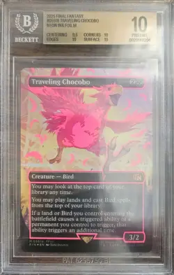 2025 FINAL FANTASY NEON INK PINK #0551B TRAVELING CHOCOBO BGS 10 - Image 1