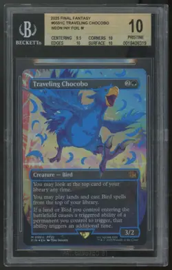 2025 Magic Traveling Chocobo Neon Ink Blue Final Fantasy #0551c BGS 10 (B) - Image 1
