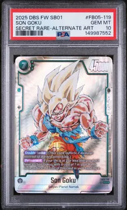 2025 DRAGON BALL SUPER CARD GAME FUSION WORLD MANGA BOOSTER 01 SON GOKU PSA 10 - Image 1