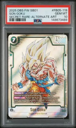 2025 DRAGON BALL SUPER CARD GAME FUSION WORLD MANGA BOOSTER 01 SON GOKU PSA 10 - Image 1