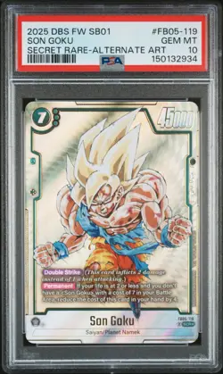 2025 DRAGON BALL SUPER CARD GAME FUSION WORLD MANGA BOOSTER 01 SON GOKU PSA 10 - Image 1