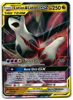 Latias & Latios GX 113/181 - Team Up Rare GX Pokemon TCG Holo - M/LP Card - Image 1