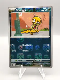 Scraggy Master Ball 057/086 SV: White Flare - Pokemon Card - MP - Image 1