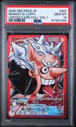 2025 ONE PIECE JAPANESE LIMITED CARD COLLECTION VOL.1 MONKEY D. LUFFY PSA 10 - Image 1