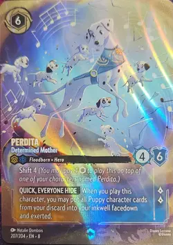 Lorcana NM Perdita Determined Mother Enchanted Card #207 - 8 Reign Of Jafar - Image 1