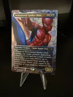 Sensational Spider-Man (Borderless) 25 SPE Magic: The Gathering R Foil NM - Image 1