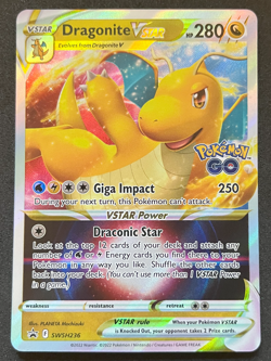 Dragonite VSTAR Pokemon GO SWSH236 Holo Black Star Promo NM - Image 1