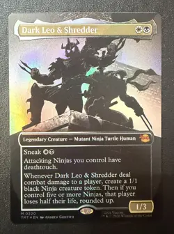 Dark Leo & Shredder - MTG - Borderless - TMNT - #220 - NM - Foil - Image 1