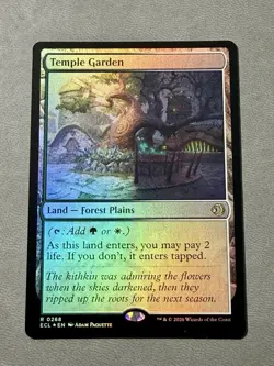 Magic The Gathering MTG TEMPLE GARDEN FOIL Lorwyn Eclipsed NM Near Mint - Image 1