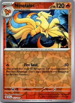 Ninetales 017/191 Uncommon Surging Sparks Pokemon Reverse Holo Near Mint - Image 1