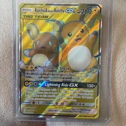 Pokemon TCG Raichu and Alolan Raichu GX Tag Team 54/236 - Image 1