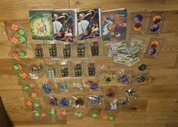 Large Pokemon TCG ETB Dice, Markers & Mini Portfolios Lot - Image 2