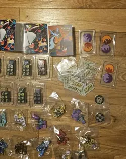 Large Pokemon TCG ETB Dice, Markers & Mini Portfolios Lot - Image 3