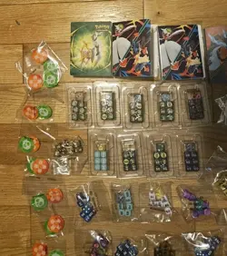 Large Pokemon TCG ETB Dice, Markers & Mini Portfolios Lot - Image 4