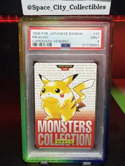 Pokemon Japanese Bandai 1996 Pikachu #25 Carddass Vending PSA 9 - Image 1