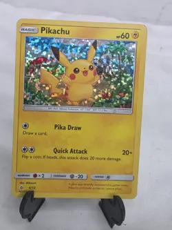 Pokemon Pikachu TCG 4/12 McDonald's 2018 Promo Holo Card - Image 1