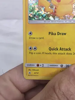 Pokemon Pikachu TCG 4/12 McDonald's 2018 Promo Holo Card - Image 5