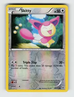 Skitty 109/135 Reverse Holo Common Plasma Storm Pokemon 2013 Moderately Played - Image 1