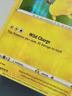 Pikachu 028/078 (LP) •HOLOBLEED• Reverse Holo Sword & Shield: Pokemon GO 2022 - Image 4