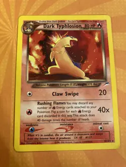 Pokemon TCG Dark Typhlosion Neo Destiny 10/105 Holo Rare Unlimited MP - Image 1