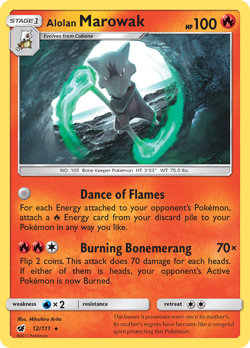 Alolan Marowak 12/111 Holo Rare Crimson Invasion Pokemon Near Mint - Image 1