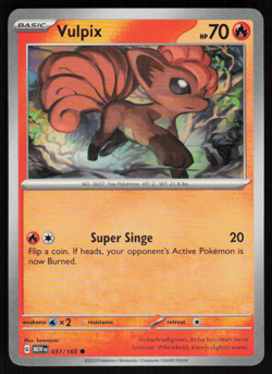 Vulpix 037/165 Common 151 Pokemon NM - Image 1