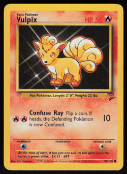 Vulpix 99/130 Common Base Set 2 Pokemon LP - Image 1