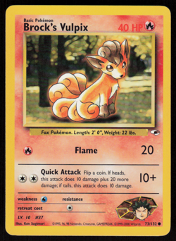 Brock's Vulpix 73/132 Common Gym Heroes Pokemon Unlimited NM - Image 1
