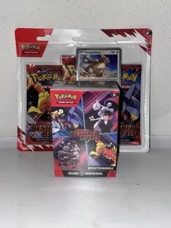 Pokemon Scarlet & Violet Destined Rivals Booster Bundle Box Sealed + 3 Packs - Image 1