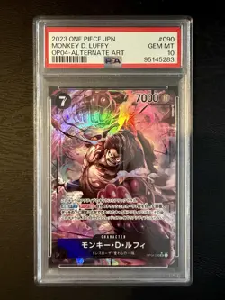 PSA 10 2023 ONE PIECE OP04-090 KINGDOMS OF INTRIGUE ALTERNATE ART MONKEY D LUFFY - Image 1
