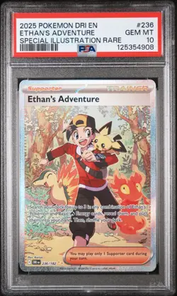 Pokemon TCG Ethan's Adventure Special Illustration Rare 236/182 PSA 10 Gem Mint - Image 1