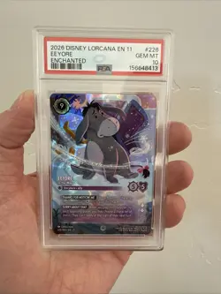 2026 DISNEY LORCANA EN 11-WINTERSPELL ENCHANTED #226 EEYORE - IN THE WAY PSA 10 - Image 1
