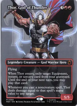 Thor, God of Thunder (Borderless) (0369) Marvel Super Heroes MTG NM - Image 1