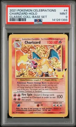 2021 Pokemon Celebrations Classic Collection Charizard #4 Base Set Holo PSA 9 - Image 1