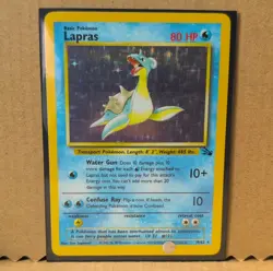 Pokemon Lapras 10/62 Fossil Holo Rare Unlimited 80 HP English 1999 Sugimori - Image 1