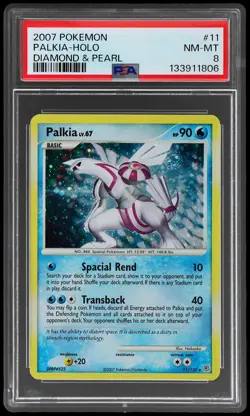 2007 Diamond & Pearl Palkia #11 PSA 8 English Holo NM-MT Pokemon - Image 1