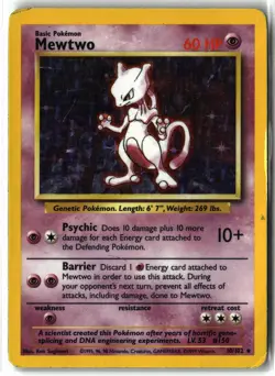 1999 Mewtwo ⭐ 10/102 Holo Rare Base Set WOTC Vintage Unlimited Pokemon HP - Image 1